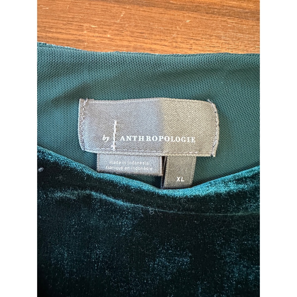 Anthropologie Green Velvet Corset Top XL Stretch Castle Renfair Festival Goth - Picture 6 of 8